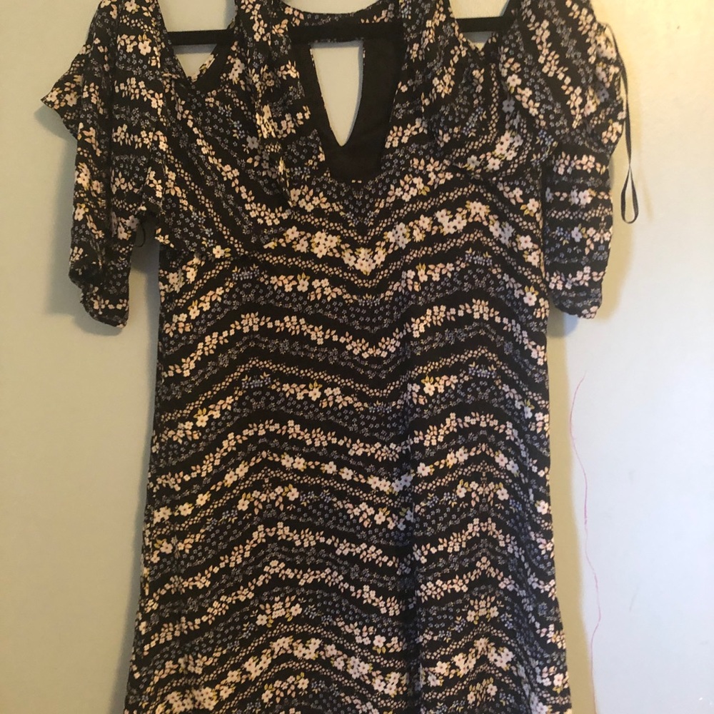 Black Floral Midi Dress